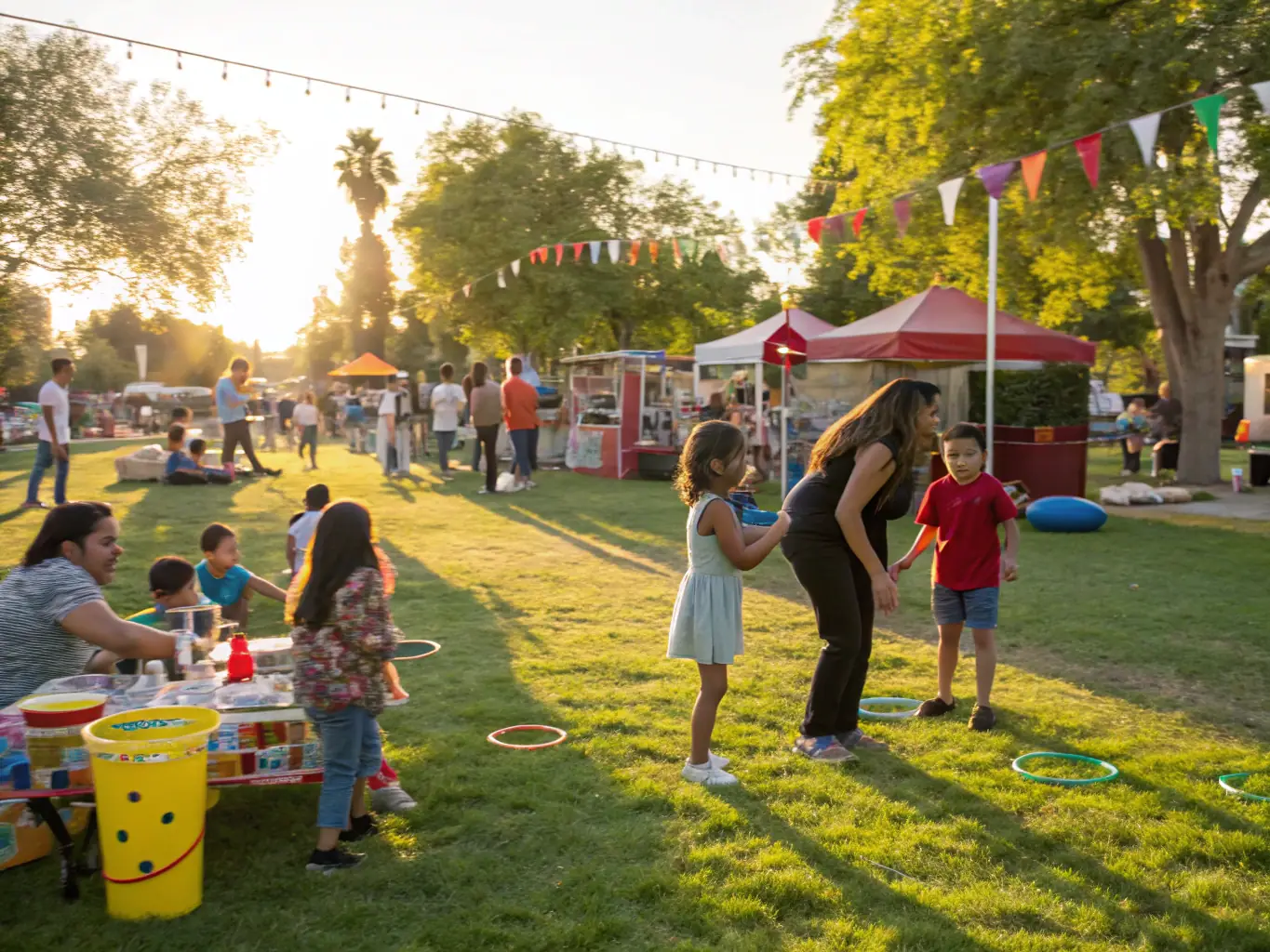 A photograph capturing a community event organized by ESBR, showing members of all ages enjoying boules and socializing.